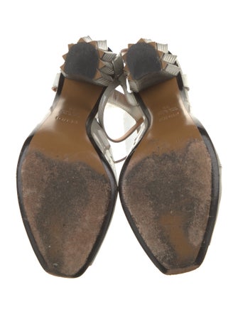 Fendi Rockstud Accents Patent Leather Mules