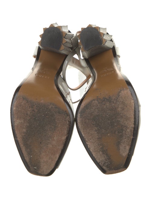 Fendi Rockstud Accents Patent Leather Mules