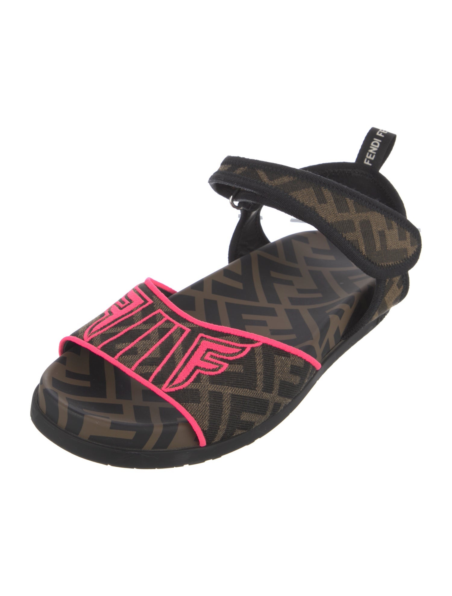 Fendi Zucca FF Logo Canvas Sandals