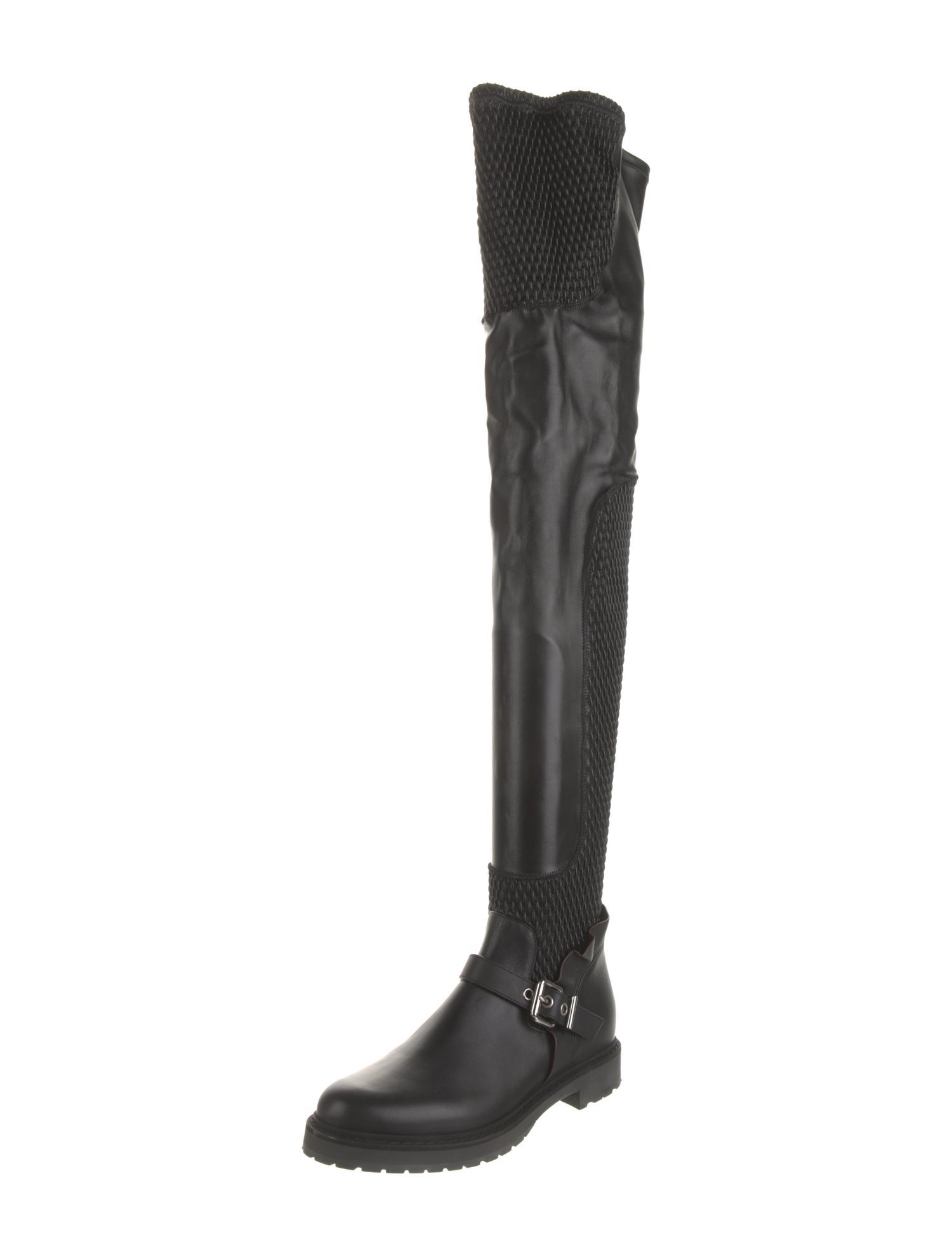 Fendi Leather Ruffle Embellishment Sock Boots
