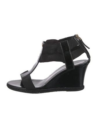 Fendi Patent Leather T-Strap Sandals