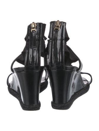 Fendi Patent Leather T-Strap Sandals