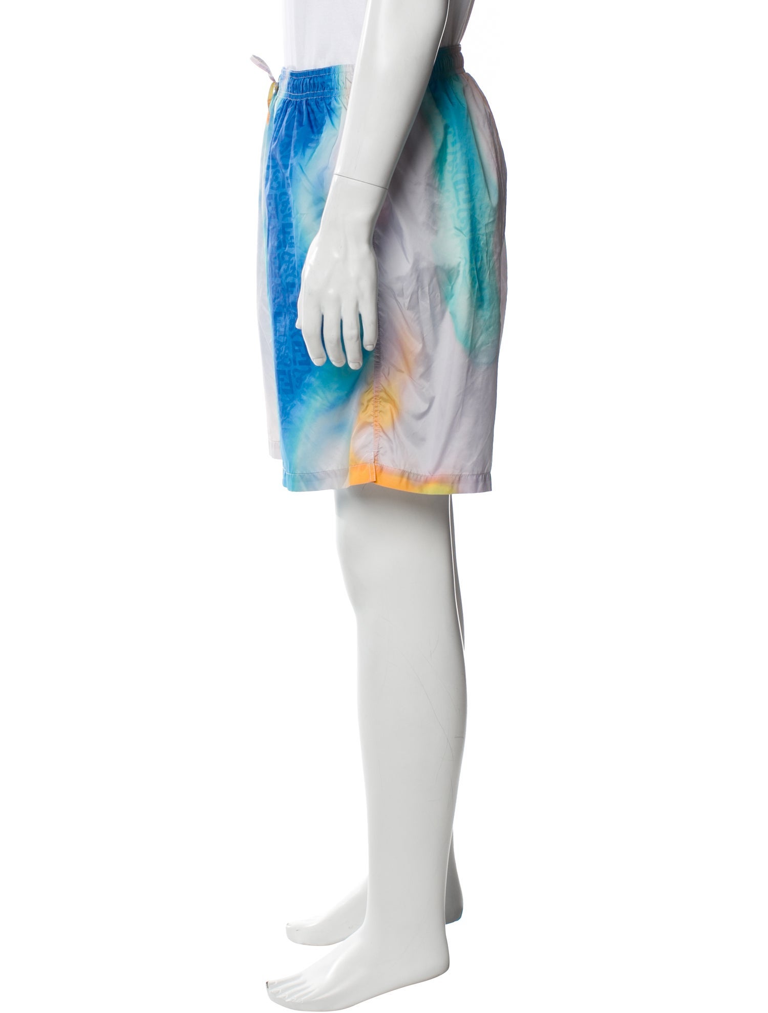 Fendi Zucca FF Logo Tie-Dye Print Swim Trunks