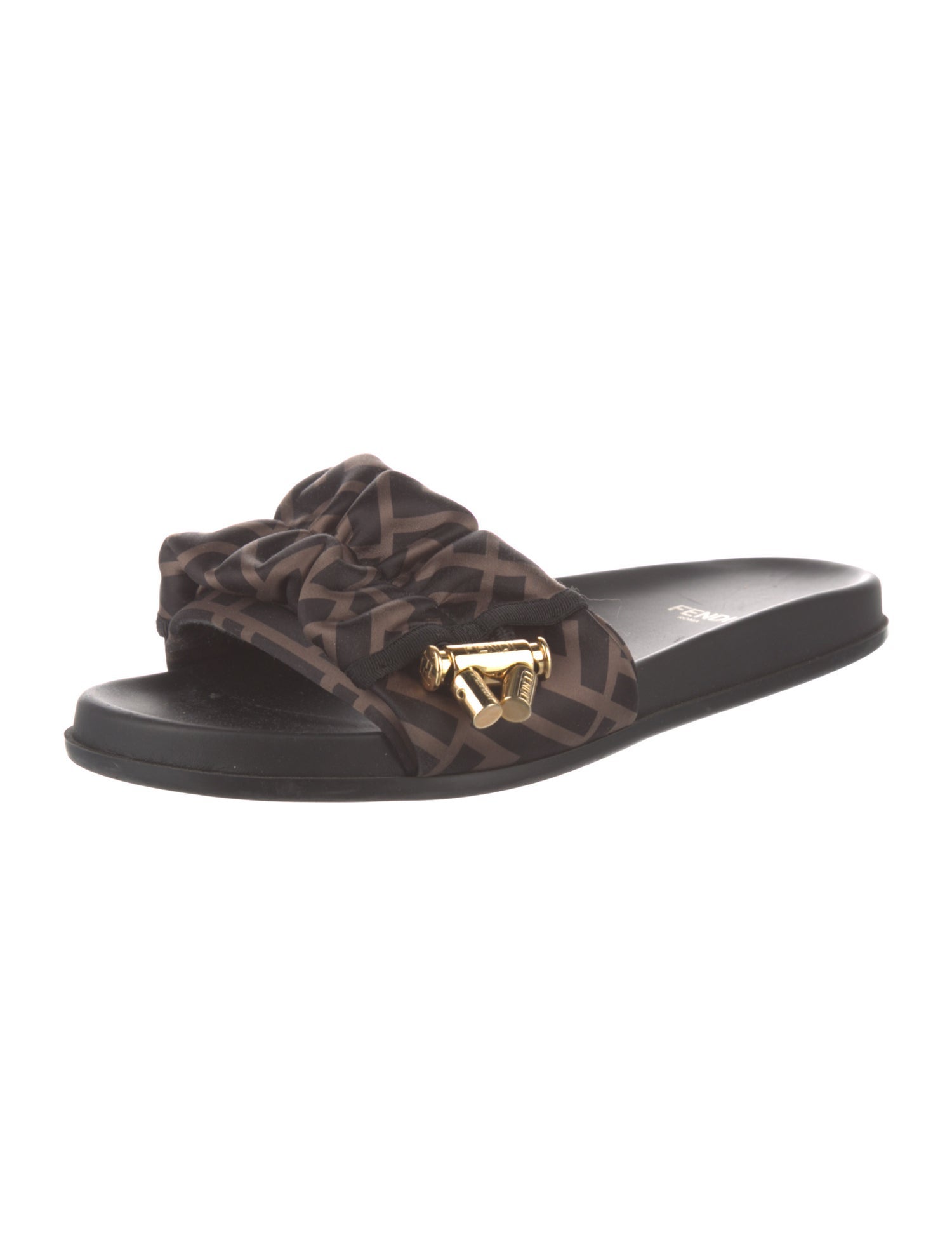 Fendi Zucca FF Logo Printed Slides