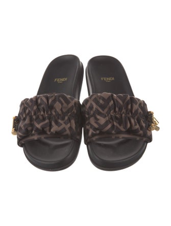 Fendi Zucca FF Logo Printed Slides