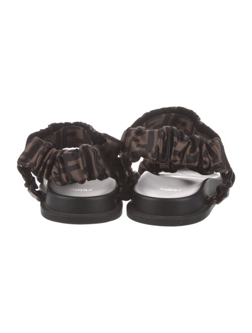 Fendi Zucca FF Logo Satin Slingback Sandals