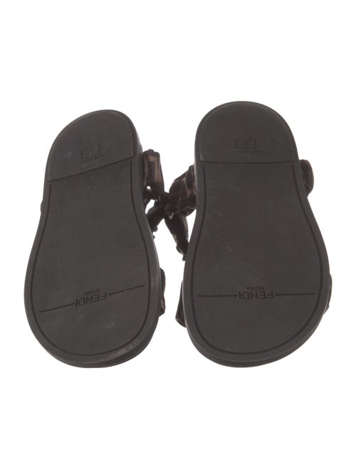 Fendi Zucca FF Logo Satin Slingback Sandals