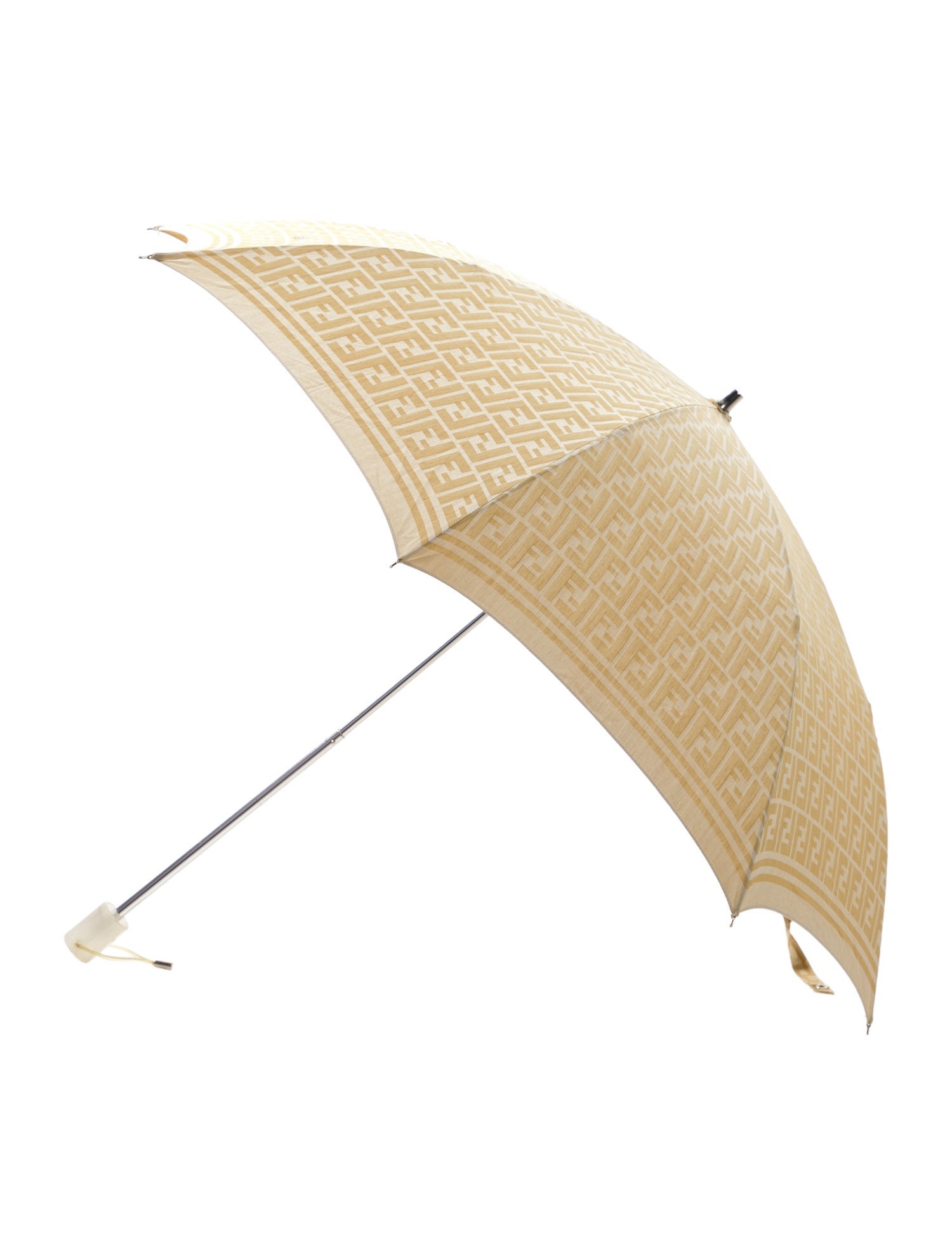 Jean Paul Gaultier Satin Fur-Trimmed Umbrella - Black