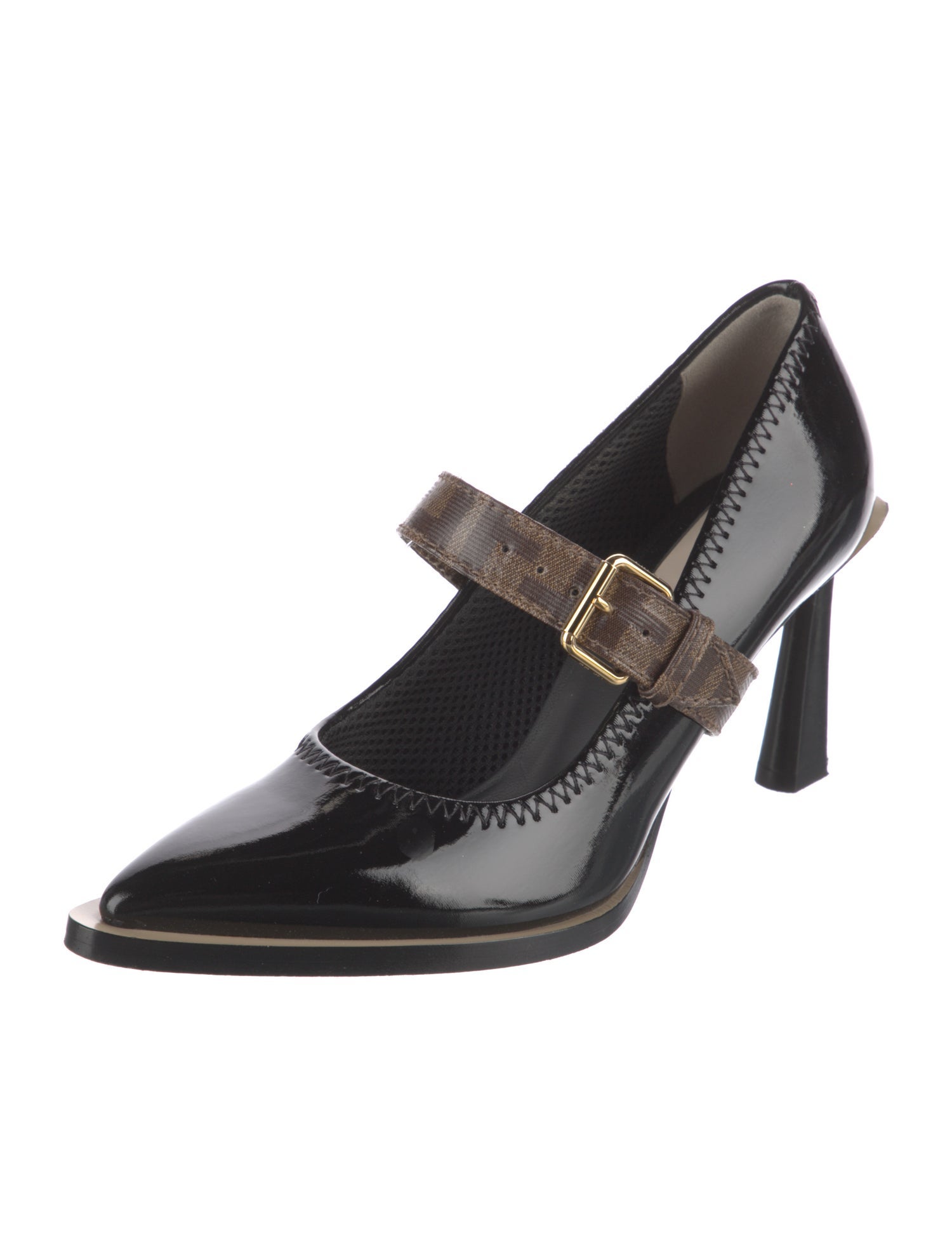 Fendi Zucca FF Logo Patent Leather Pumps