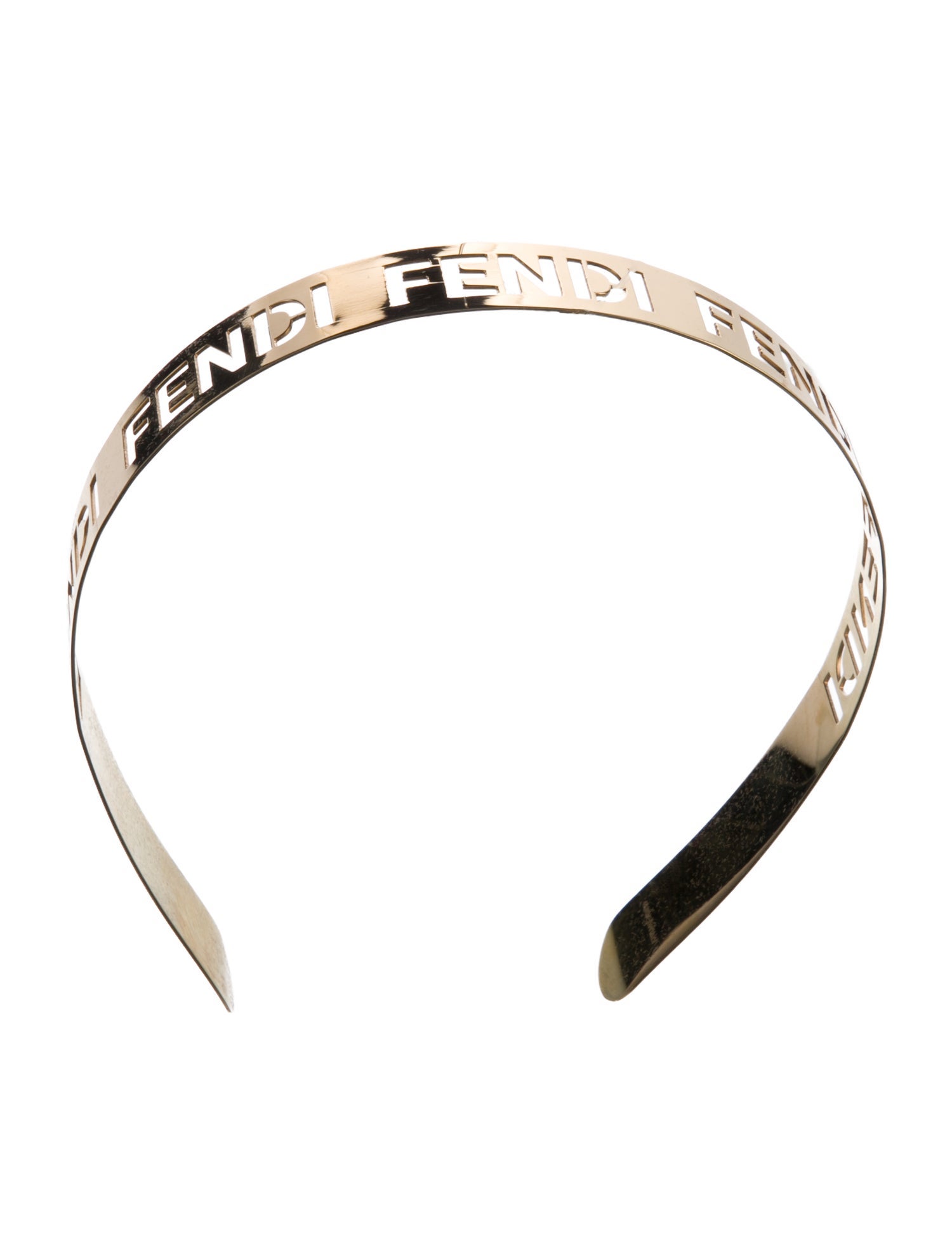Fendi Laser Cut Gold Headband