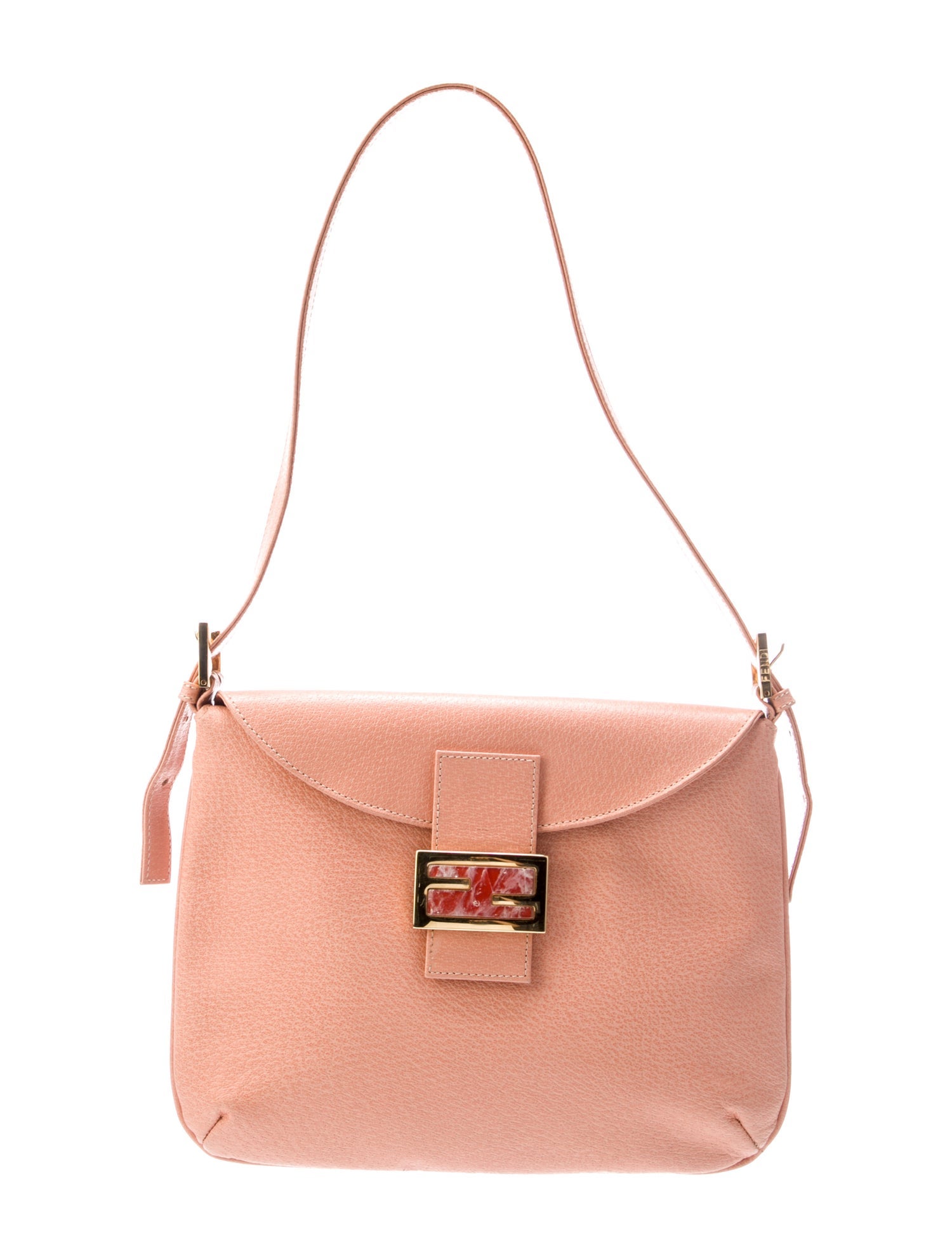 Fendi Leather Double Flap Baguette