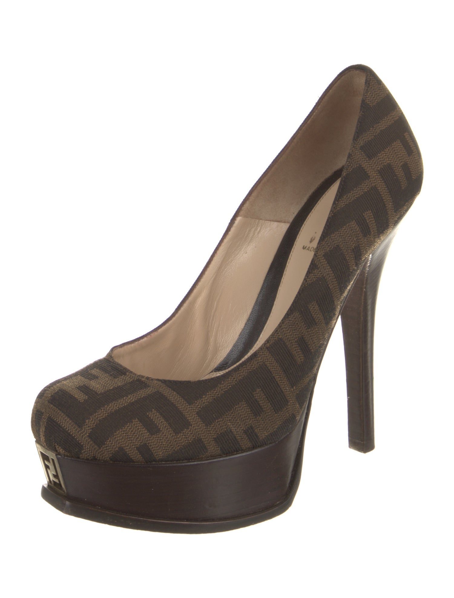 Fendi Zucca FF Logo Canvas Pumps