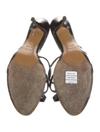 Fendi Patent Leather Cutout Accent Slides