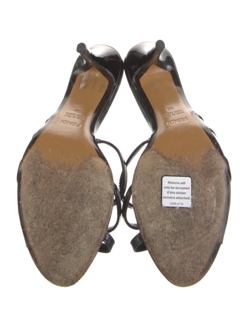 Fendi Patent Leather Cutout Accent Slides