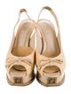 Fendi Zucca FF Logo Raffia Slingback Sandals
