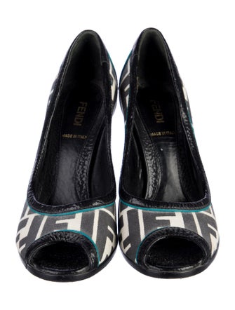 Fendi Zucca FF Logo Canvas Pumps