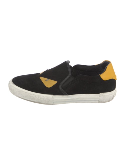 Fendi Monsters Motif Suede Sneakers