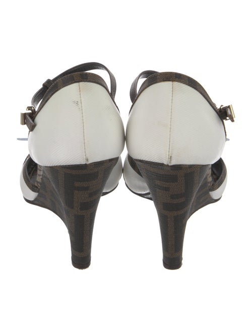 Fendi Zucca FF Logo Canvas T-Strap Pumps