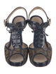 Fendi Zucca FF Logo Canvas T-Strap Sandals
