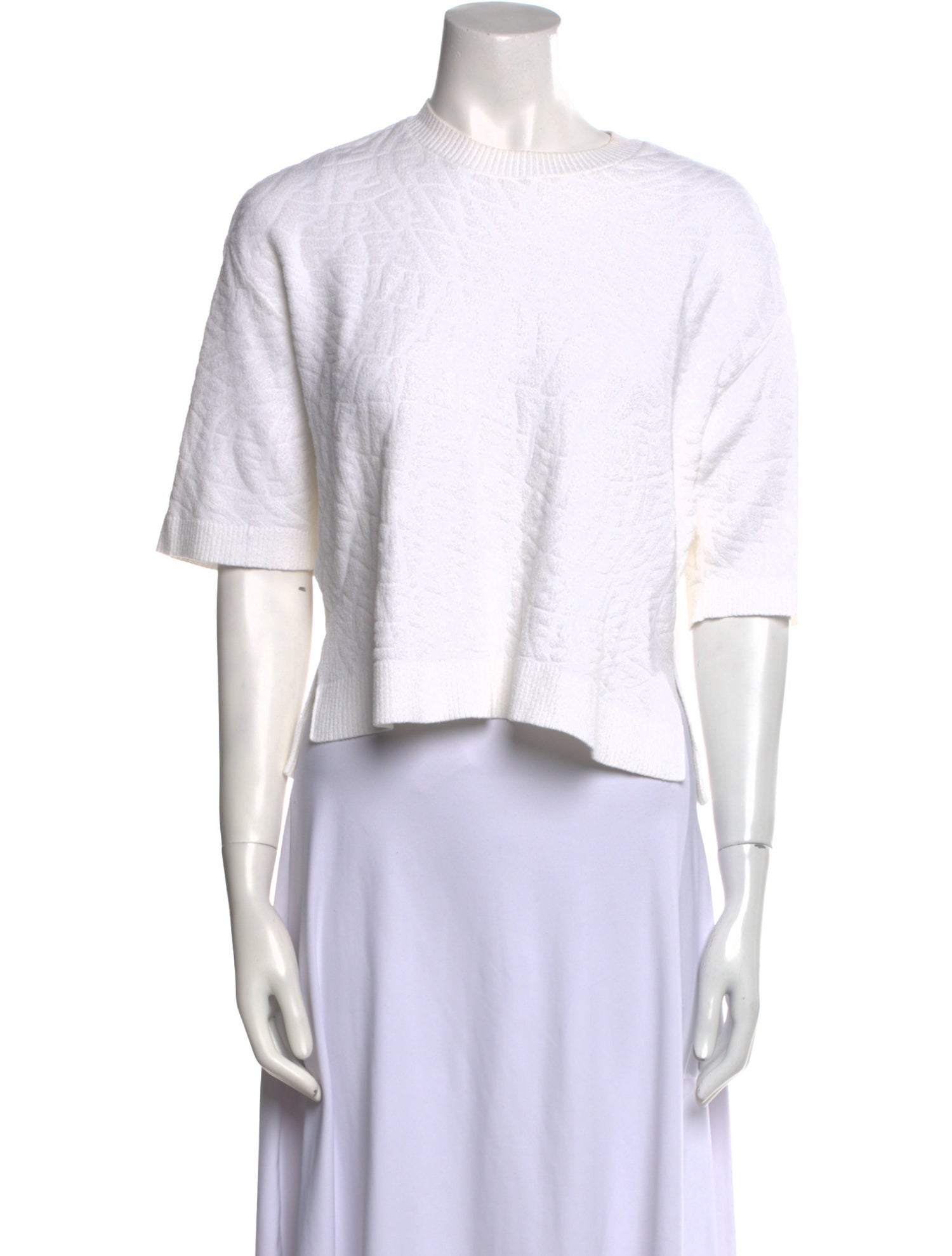 Fendi Crew Neck Short Sleeve Crop Top