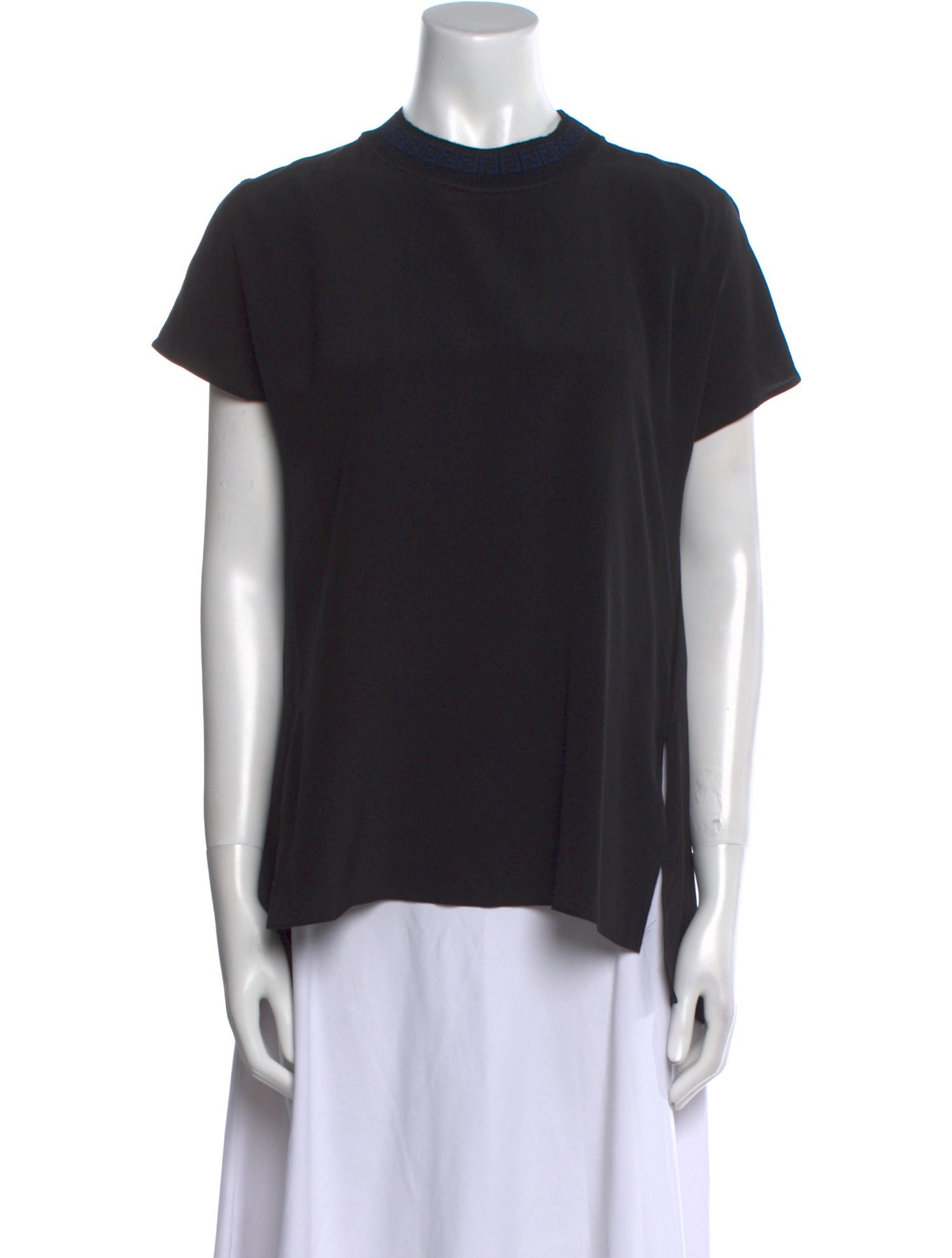 Fendi Silk Crew Neck T-Shirt