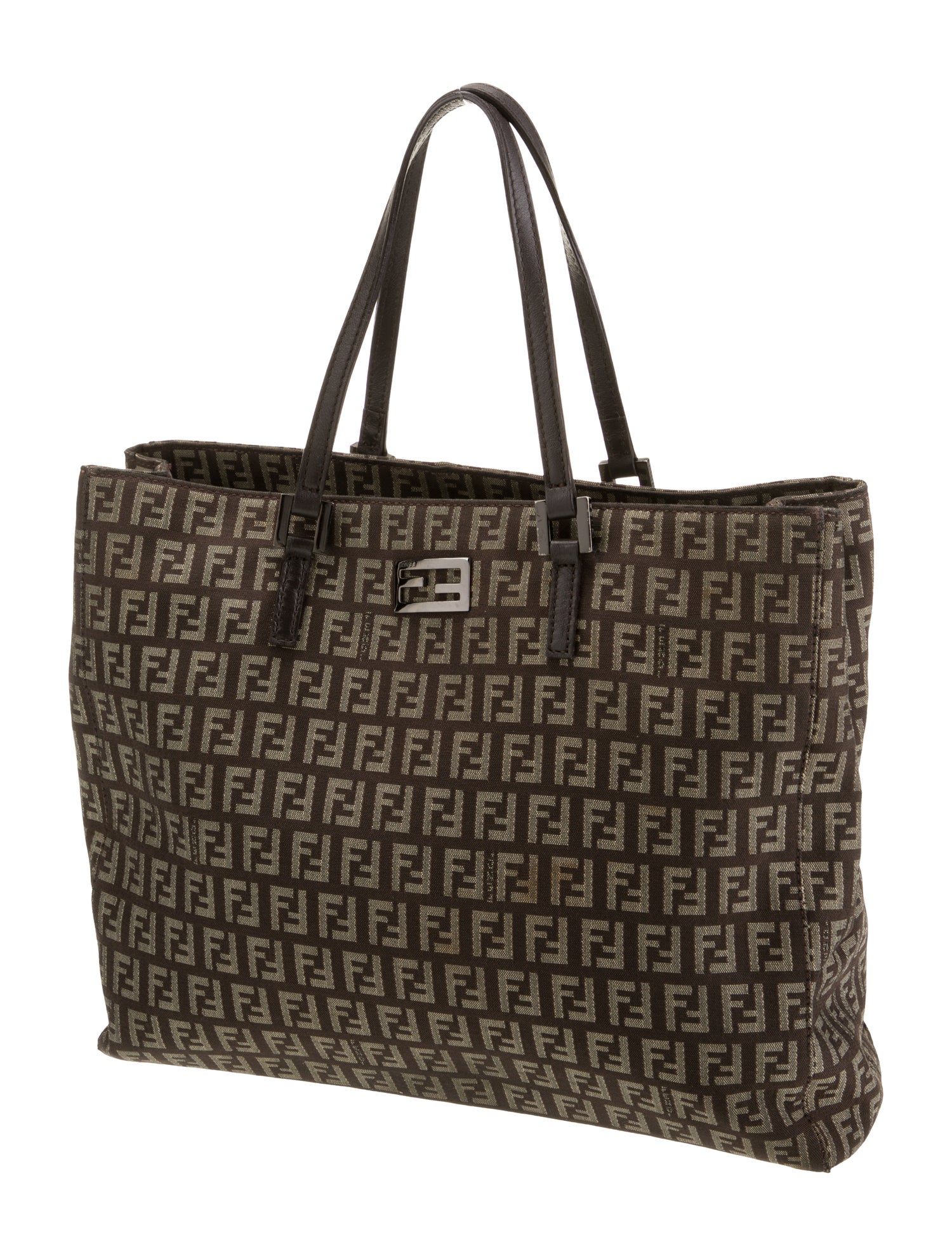 (*ΦωΦ) Fendi Zucchino FF Tote - Brown Totes, Handbags - FEN387653 | The