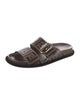 Fendi Zucca FF Logo Leather Slides