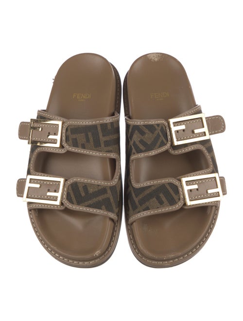 Fendi Zucca FF Logo Canvas Slides