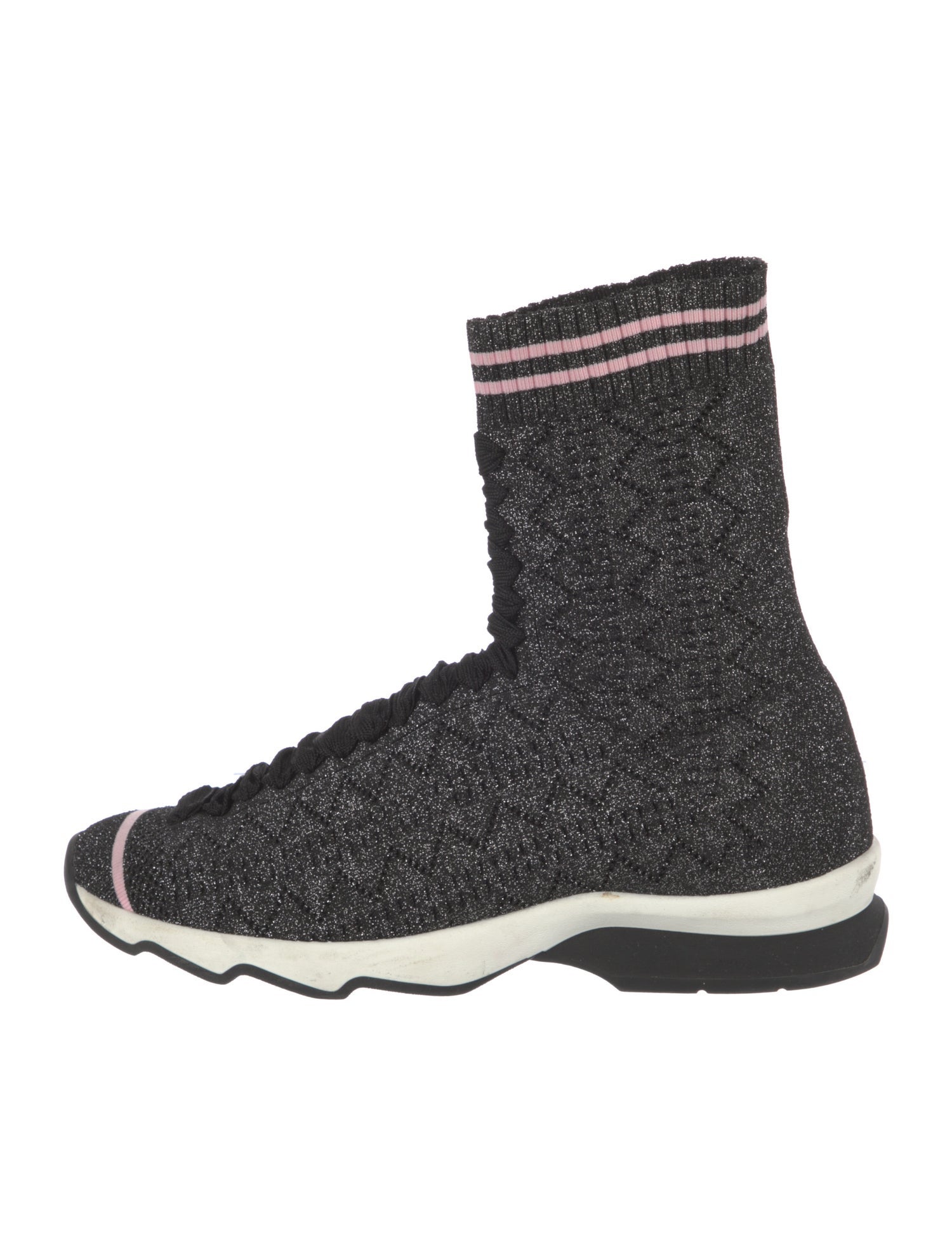 Fendi Glitter Accents Sock Sneakers