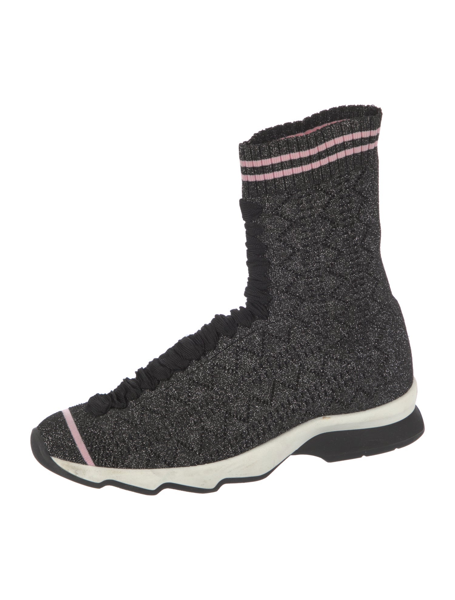 Fendi Glitter Accents Sock Sneakers