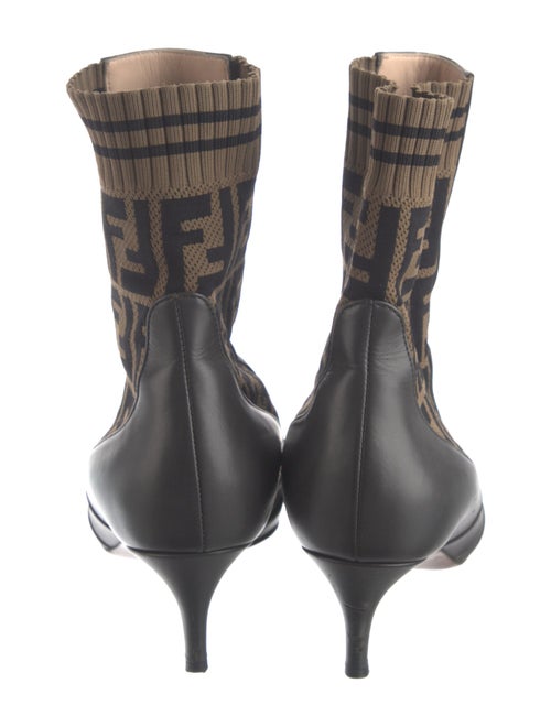 Fendi Zucca FF Logo Leather Sock Boots