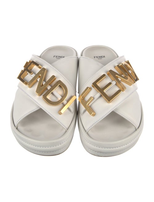 Fendi Leather Printed Slides