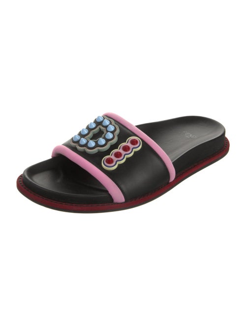 Fendi Leather Printed Slides