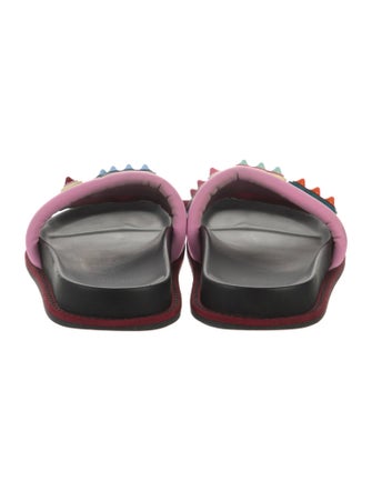 Fendi Leather Printed Slides