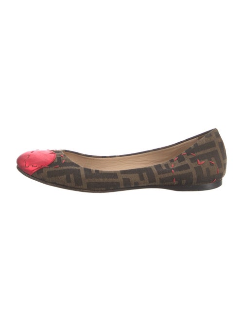 Fendi Zucca FF Logo Canvas Ballet Flats