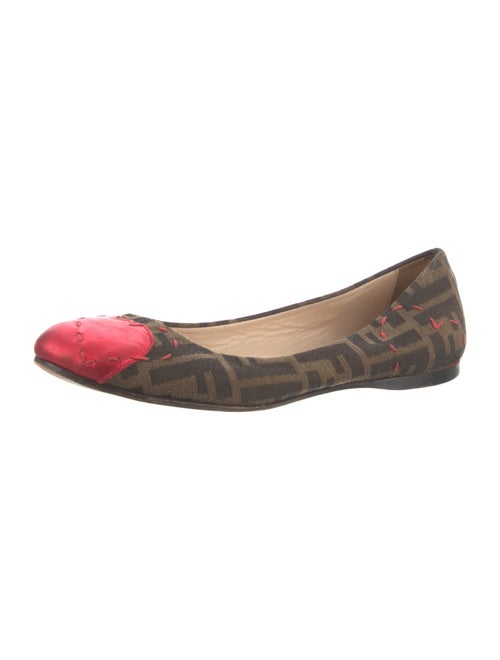 Fendi Zucca FF Logo Canvas Ballet Flats