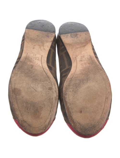 Fendi Zucca FF Logo Canvas Ballet Flats