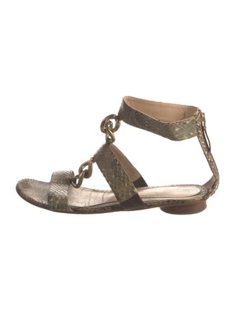 Fendi Snakeskin Animal Print Gladiator Sandals