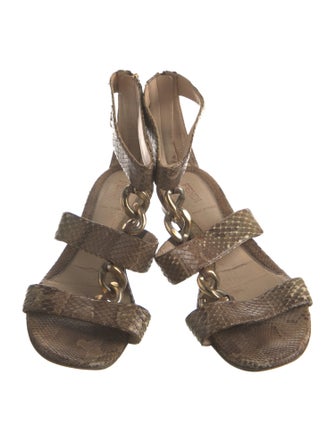 Fendi Snakeskin Animal Print Gladiator Sandals