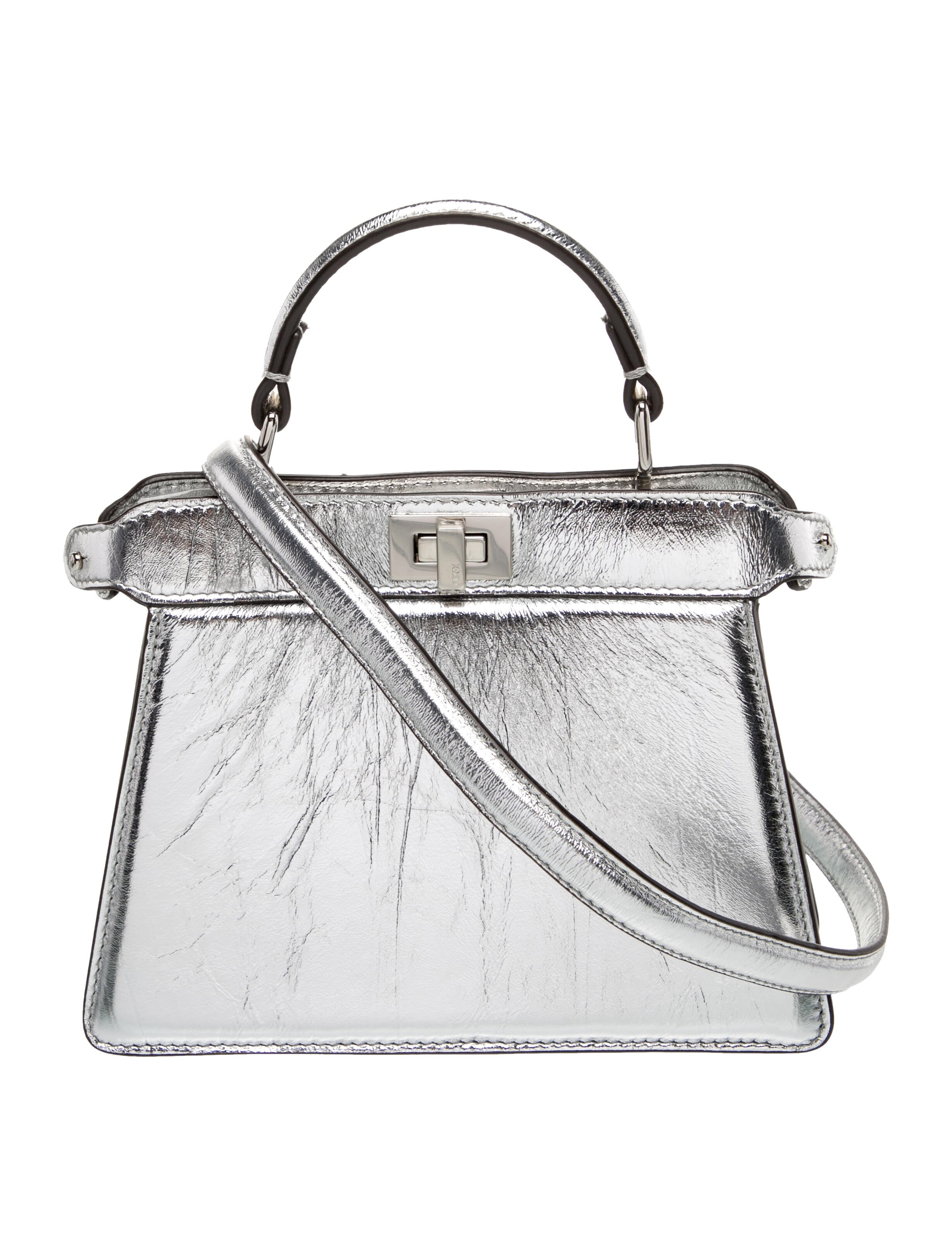 Fendi Leather Top Handle Bag Petite 2024