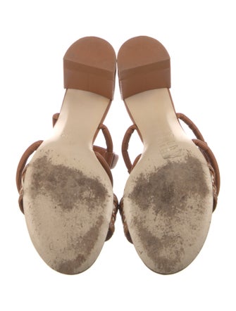 Fendi Zucca FF Logo Leather Slingback Sandals