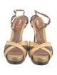 Fendi Leather Colorblock Pattern Slingback Sandals