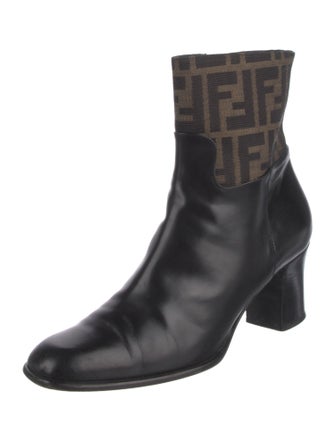 Fendi Zucca FF Logo Canvas Boots