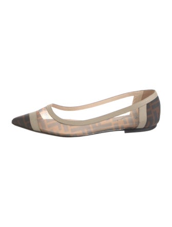 Fendi Zucca FF Logo Mesh Ballet Flats