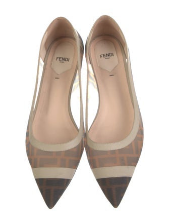 Fendi Zucca FF Logo Mesh Ballet Flats