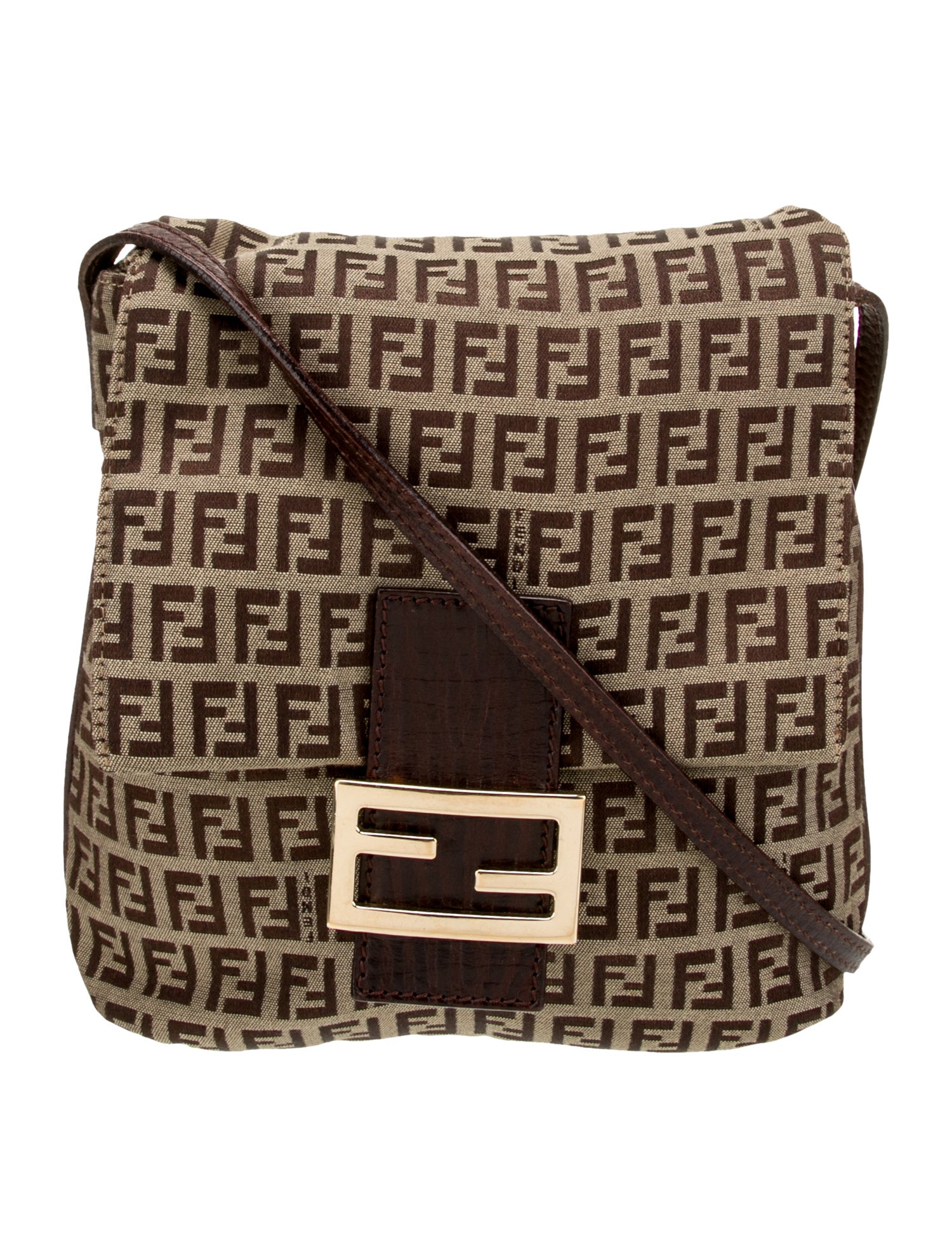 Fendi Zucchino FF Messenger Bag Vintage