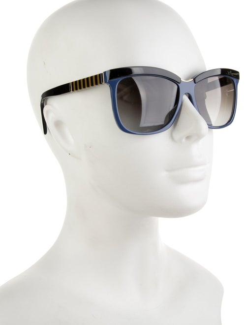 Fendi Pequin Pattern Square Sunglasses