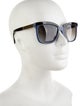 Fendi Pequin Pattern Square Sunglasses
