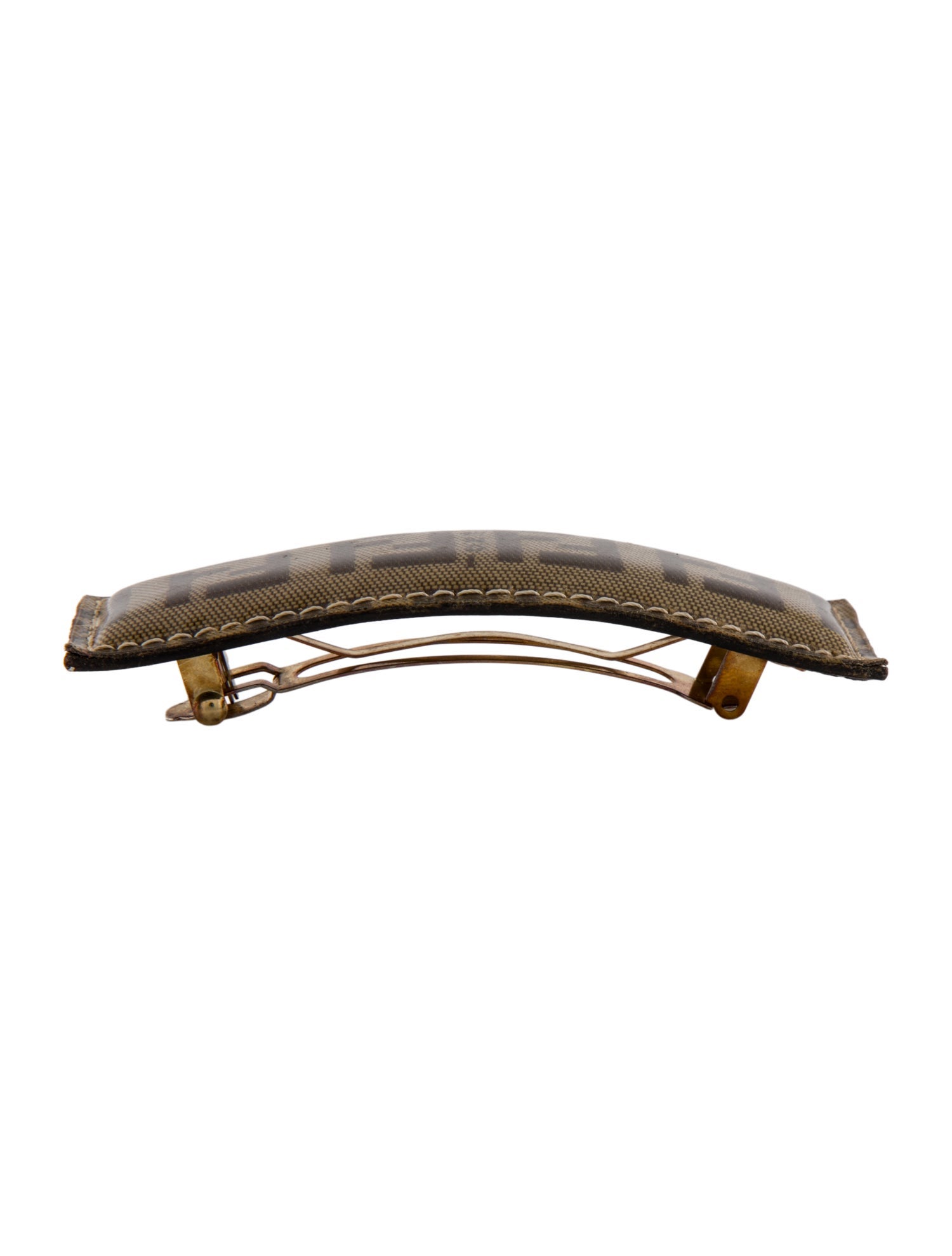 Fendi Zucca FF Coated Canvas Hair Clip