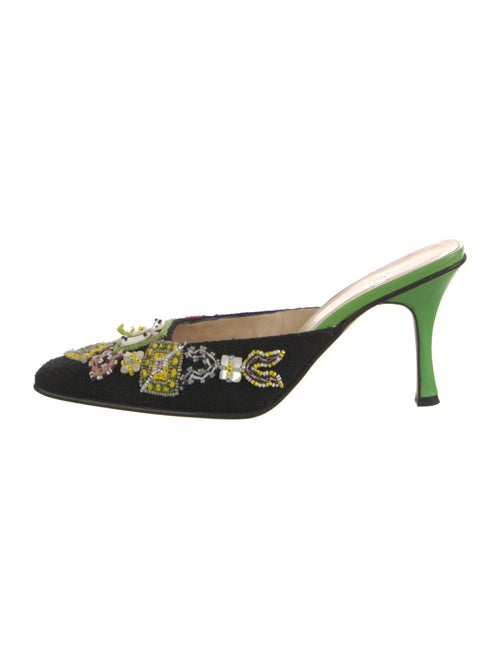 Fendi Canvas Floral Print Mules